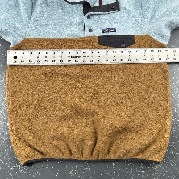 Patagonia Synchilla Jacket Womens Small Baby Blue Brown Fleece Snap Henley EUC - Picture 5 of 8